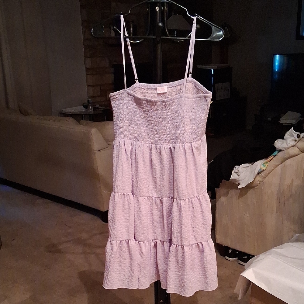 Pink Lily Light Purple Tiered Mini Dress